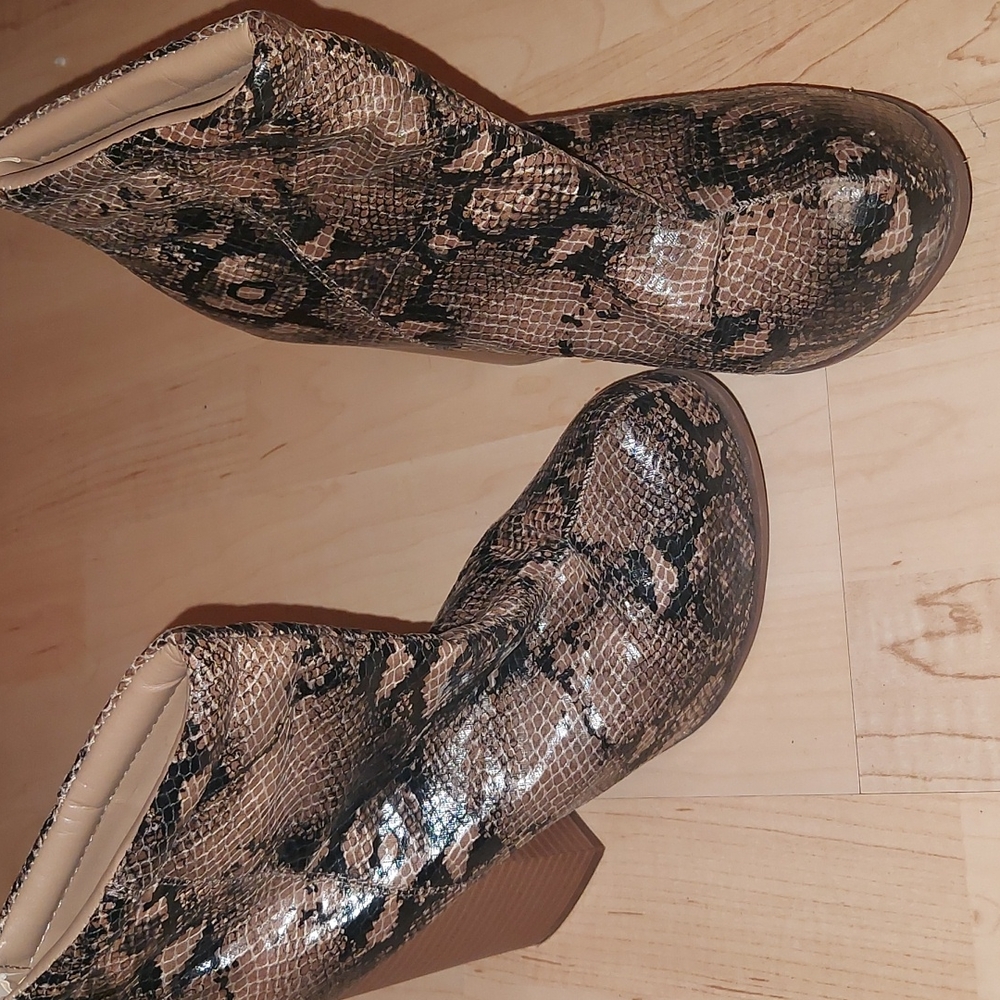 Faux Snake Skin Boots